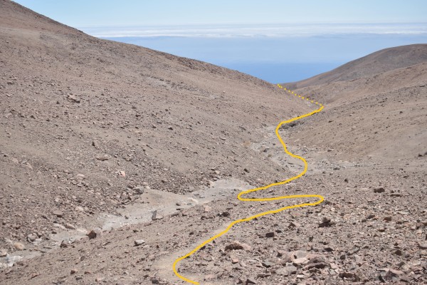 Ruta hacia la quebrada