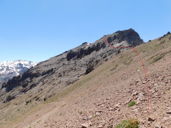 Ruta desde el portezuelo