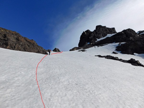 Subiendo por la cara sur