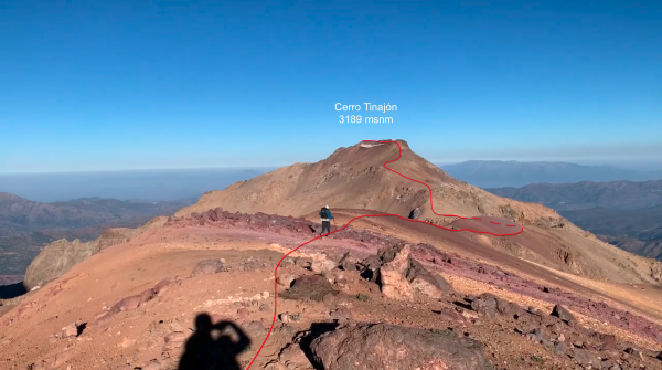 Ruta desde campo 2 hasta el cerro Tinajón