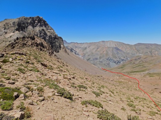 Ruta desde el portezuelo