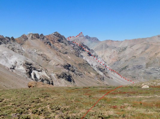 Bajada desde el portezuelo