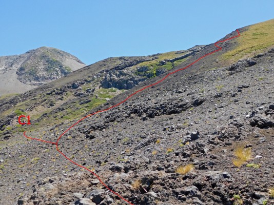 Subida hacia el paso y posible campamentoFoto: 8Foto tomada hacia el Oeste.Álvaro Vivanco