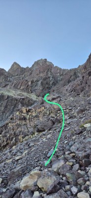 Camino hacia la canaleta que debemos escoger.Foto: 15Gladys Gonzalez