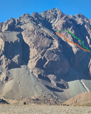 Ruta vereda expuesta en naranjo, y Bypass en verde.Foto: 28Gladys Gonzalez