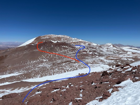 RutaFoto: 17Vista hacia el tramo final desde una loma que antecede a la cumbre, previo al portezuelo,Adolfo Dell´Orto