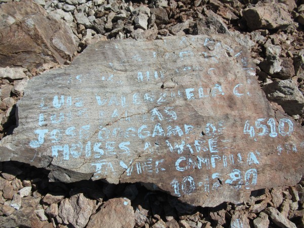 Testimonio de Cumbre Co. La Guitarra 4.514msnm