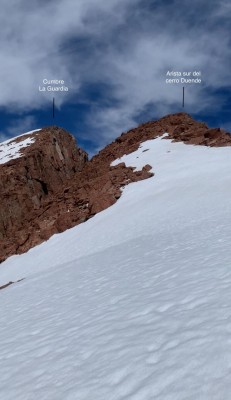 Arista Sur del cerro duende Foto: 19Desde este punto se puede observar la cumbre del Cerro la Guardia. Héctor Becerra Díaz