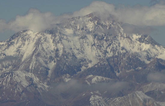 Cara oeste Mercedario (vista aérea)