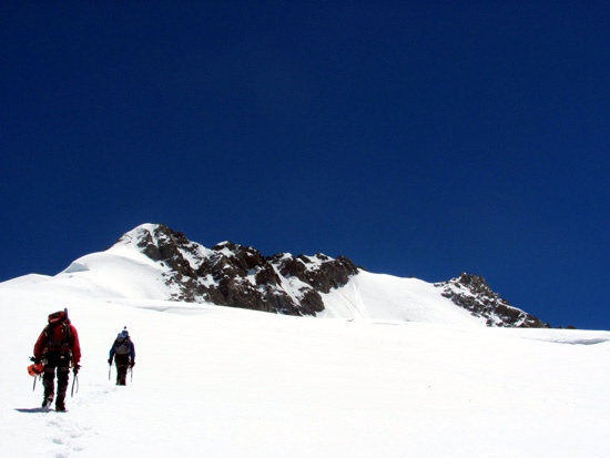 Llegando a la Arista Sur.