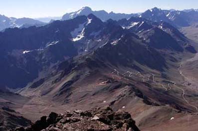 Paso del Cristo Redentor desde la cumbre