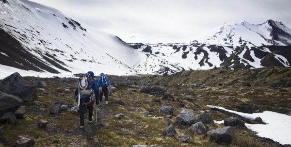 Cruzando el cráter Rayhuén