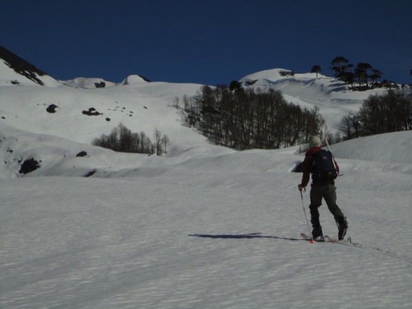 Ascensión invernal en randonnee al Sollipulli