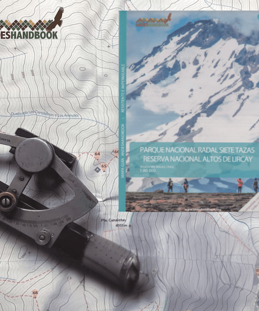Mapa-guía Andeshandbook - P. N. Radal Siete Tazas y R. N. Altos de Lircay