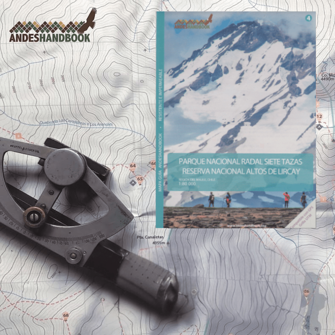 Mapa-guía Andeshandbook - P. N. Radal Siete Tazas y R. N. Altos de Lircay