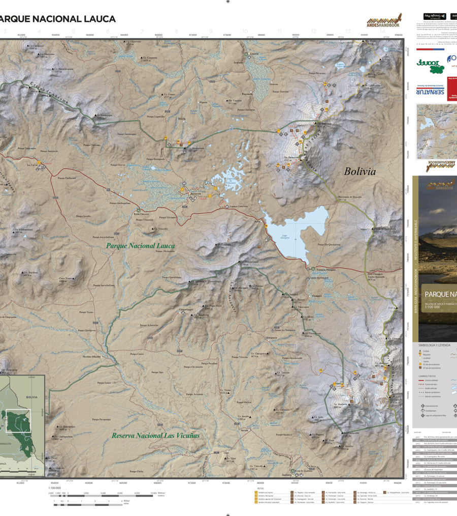 Mapa-guía Andeshandbook - Parque Nacional Lauca - Imagen 4