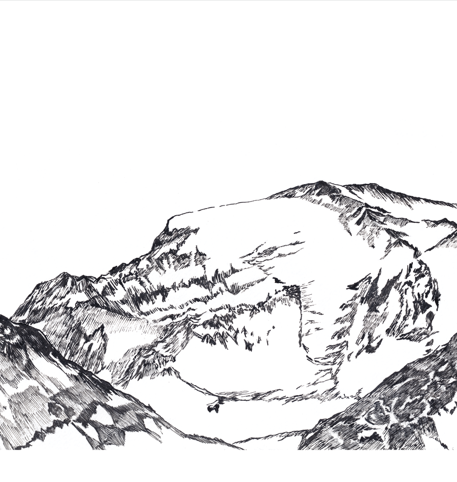 Ilustración Cerro El Plomo. Serie «Retratos de montaña» - Magdalena Prado