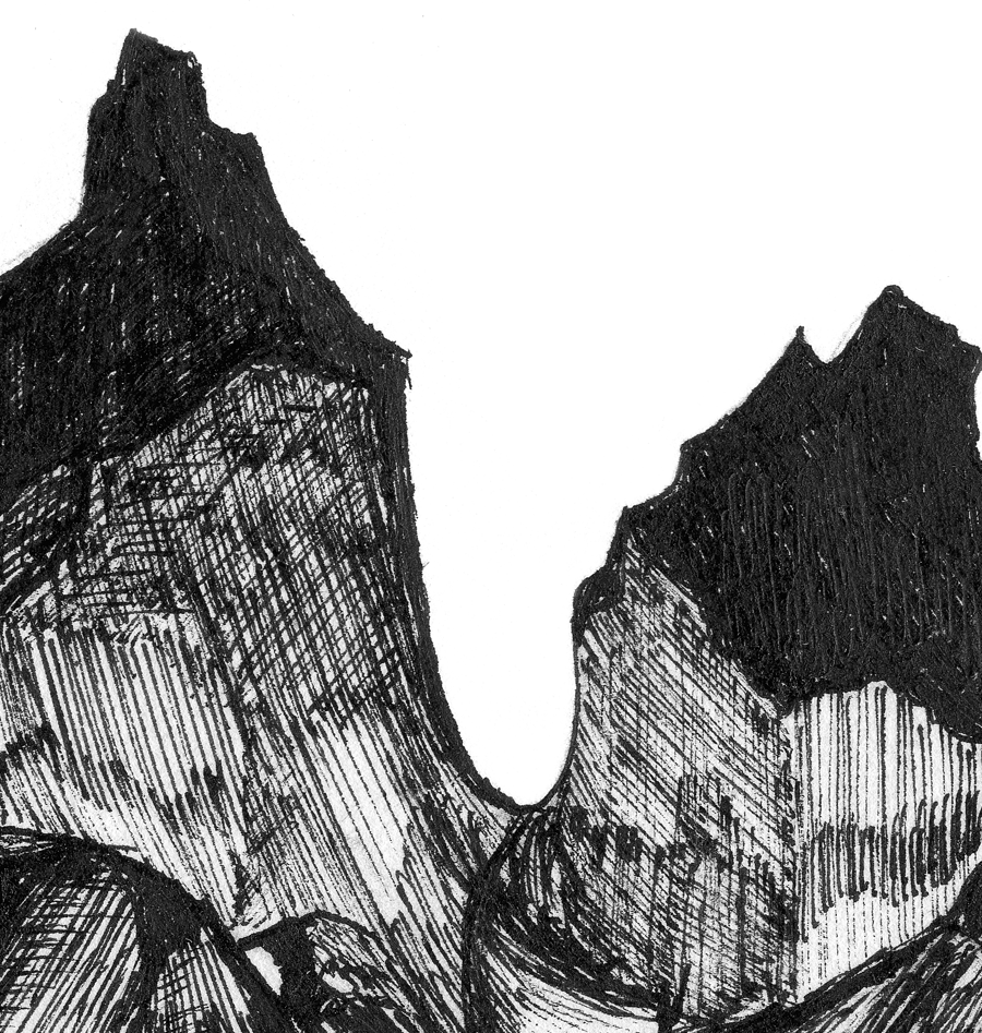 Alternative view of Ilustración Cuernos del Paine. Serie «Retratos de montaña» - Magdalena Prado