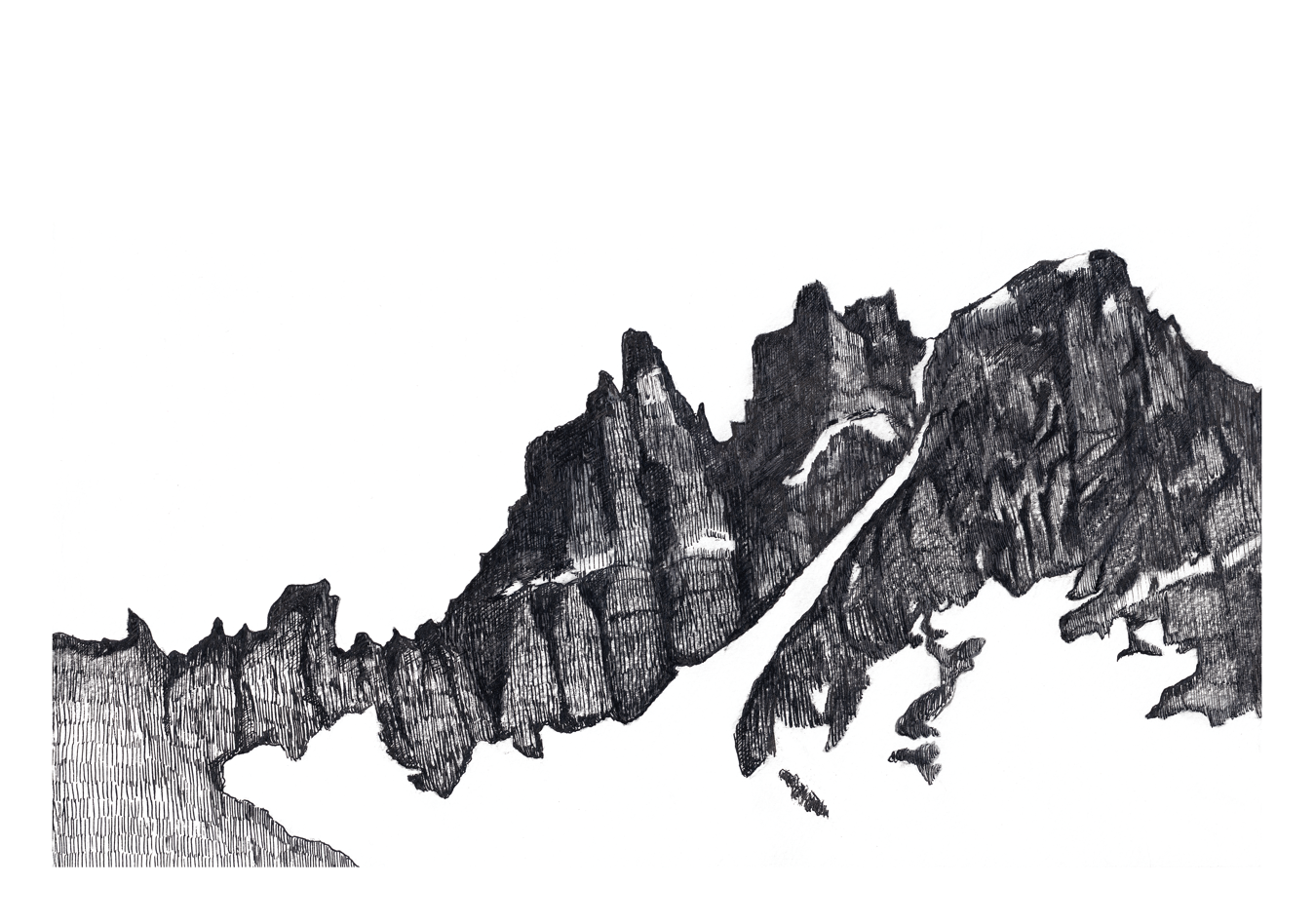 Ilustración Cerro Castillo. Serie «Retratos de montaña» - Magdalena Prado