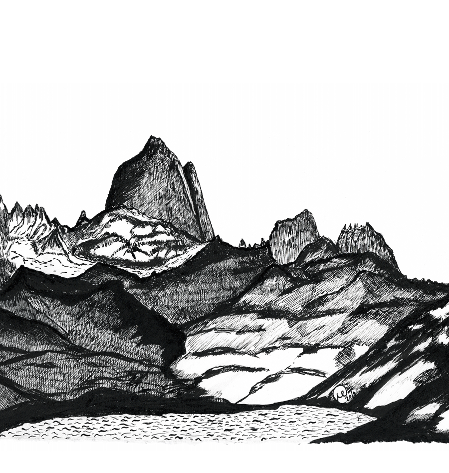 Ilustración Monte Fitz Roy. Serie «Retratos de montaña» - Magdalena Prado