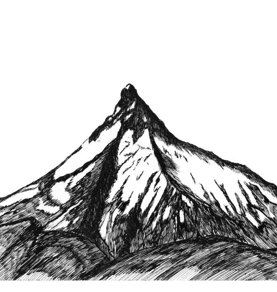 Ilustración Volcán Puntiagudo. Serie «Retratos de montaña» - Magdalena Prado