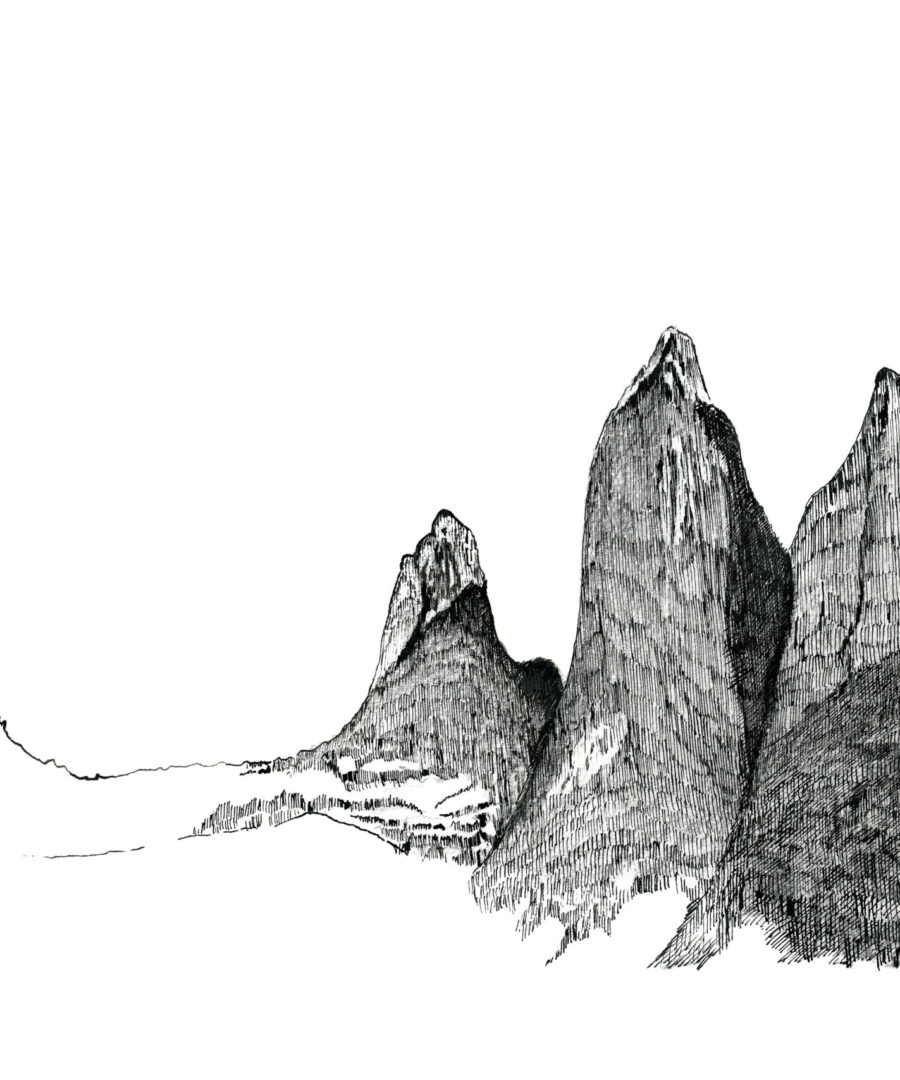 Ilustración Torres del Paine. Serie «Retratos de montaña» - Magdalena Prado