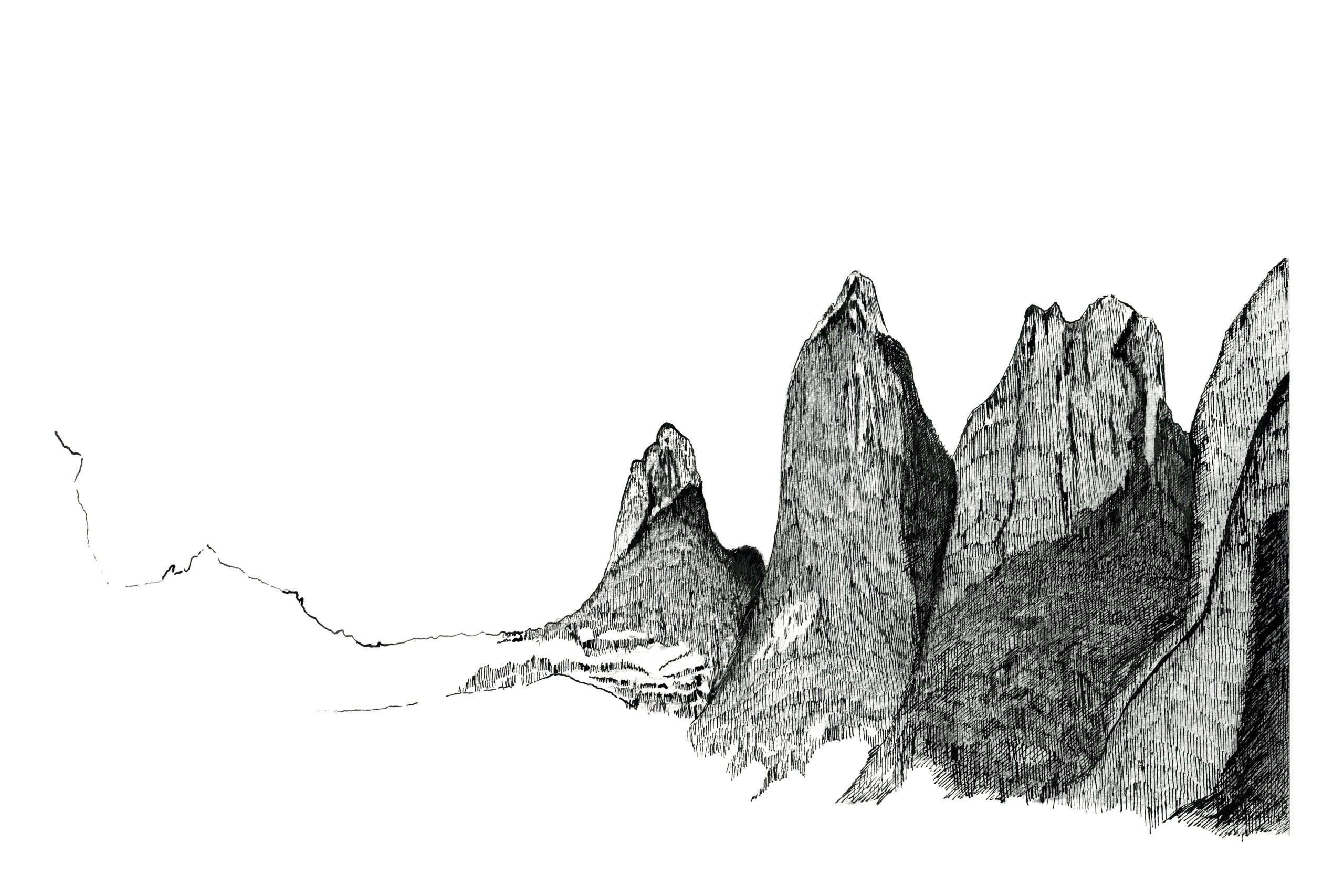 Ilustración Torres del Paine. Serie «Retratos de montaña» - Magdalena Prado