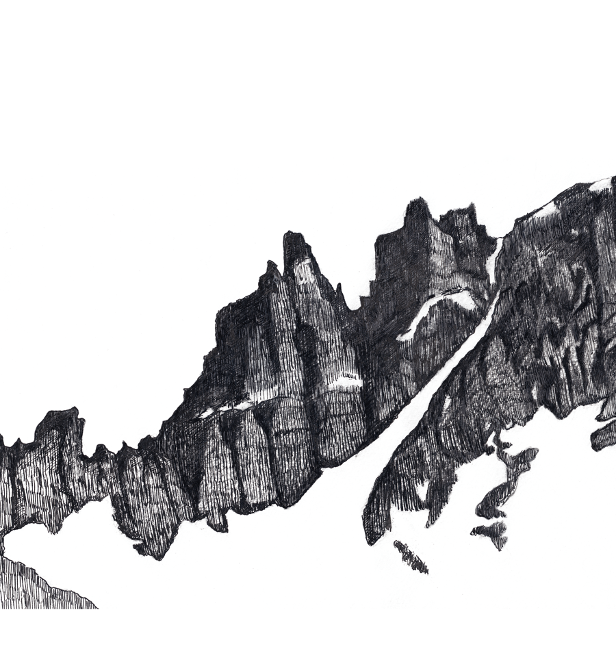 Ilustración Cerro Castillo. Serie «Retratos de montaña» - Magdalena Prado