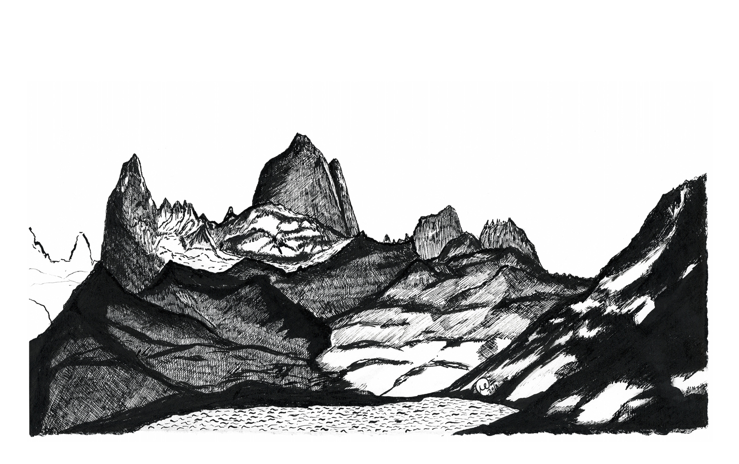Ilustración Monte Fitz Roy. Serie «Retratos de montaña» - Magdalena Prado