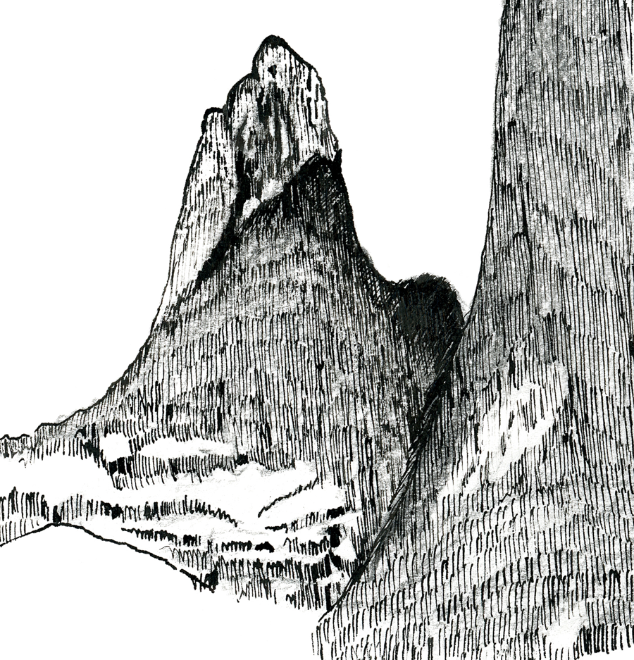 Alternative view of Ilustración Torres del Paine. Serie «Retratos de montaña» - Magdalena Prado
