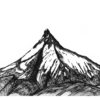 Ilustración Volcán Puntiagudo. Serie «Retratos de montaña» - Magdalena Prado