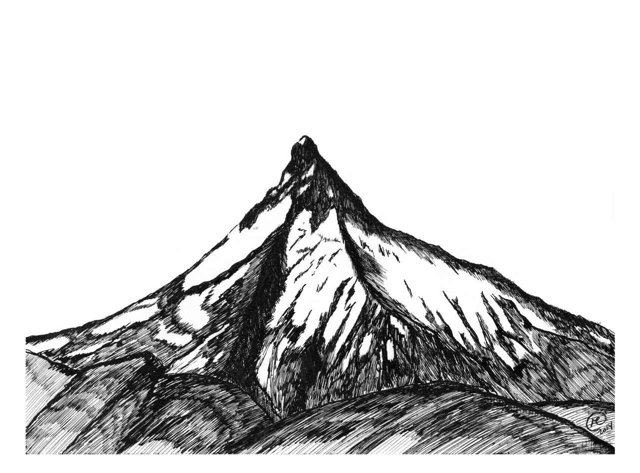 Ilustración Volcán Puntiagudo. Serie «Retratos de montaña» - Magdalena Prado